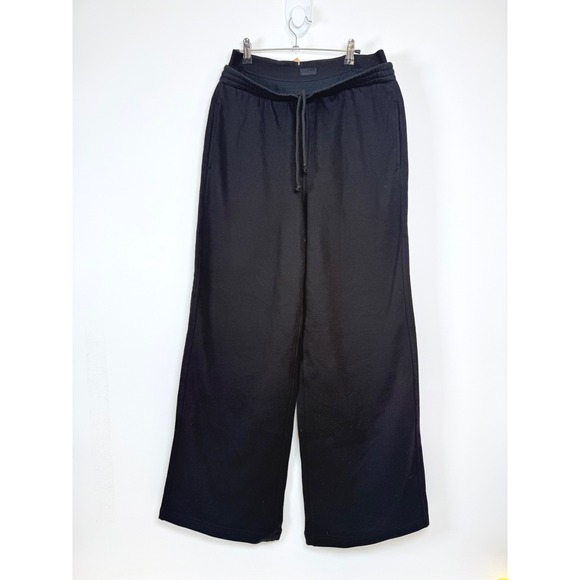 SKIMS Pants - SKIMS Sweatpants Women's Medium Cotton Fleece Exposed Boxer Wide Leg Black New